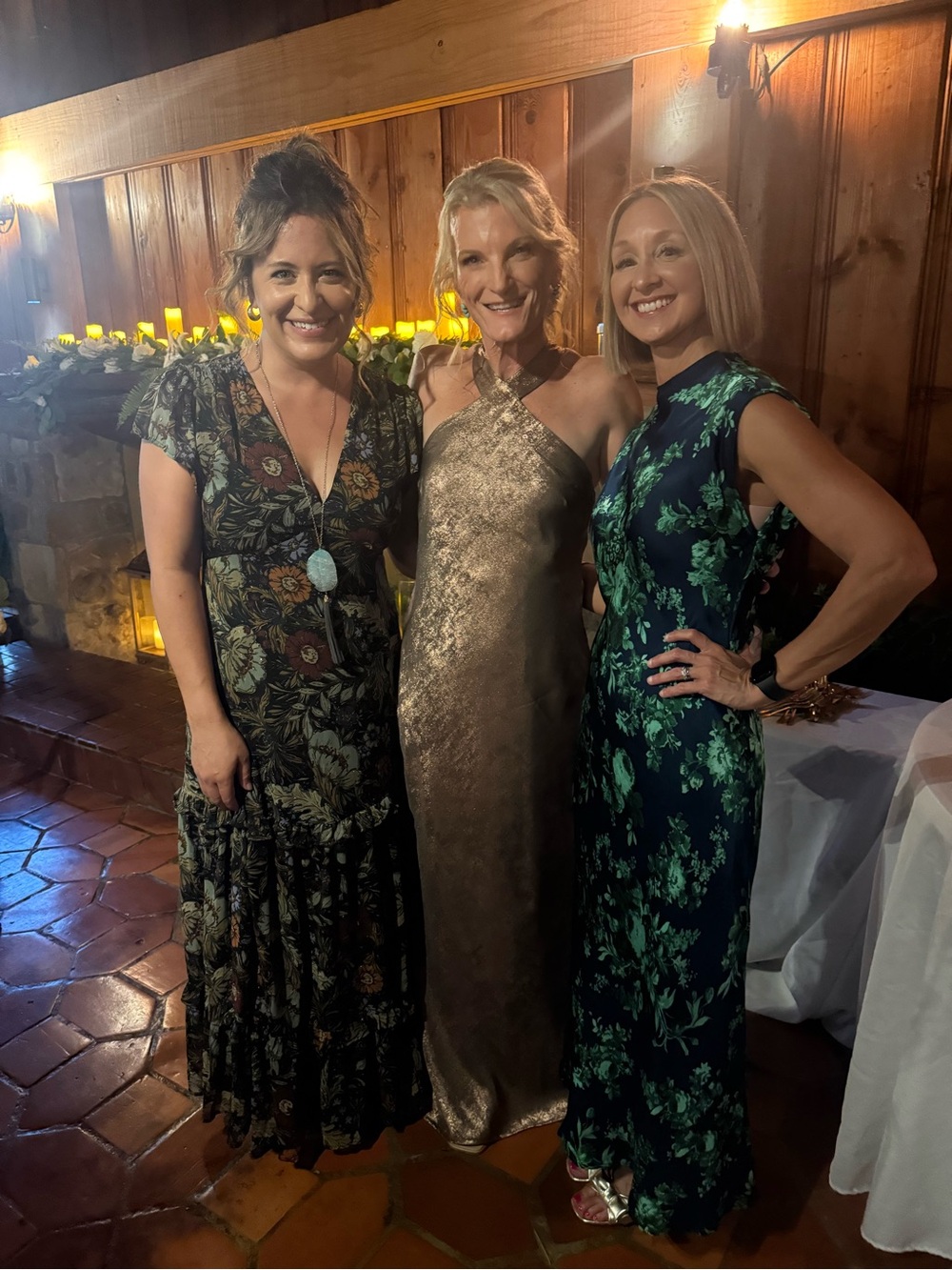 12th Tribe Olive Floral V-Neck Maxi Dress with Side Slit - Picture 2 of 5